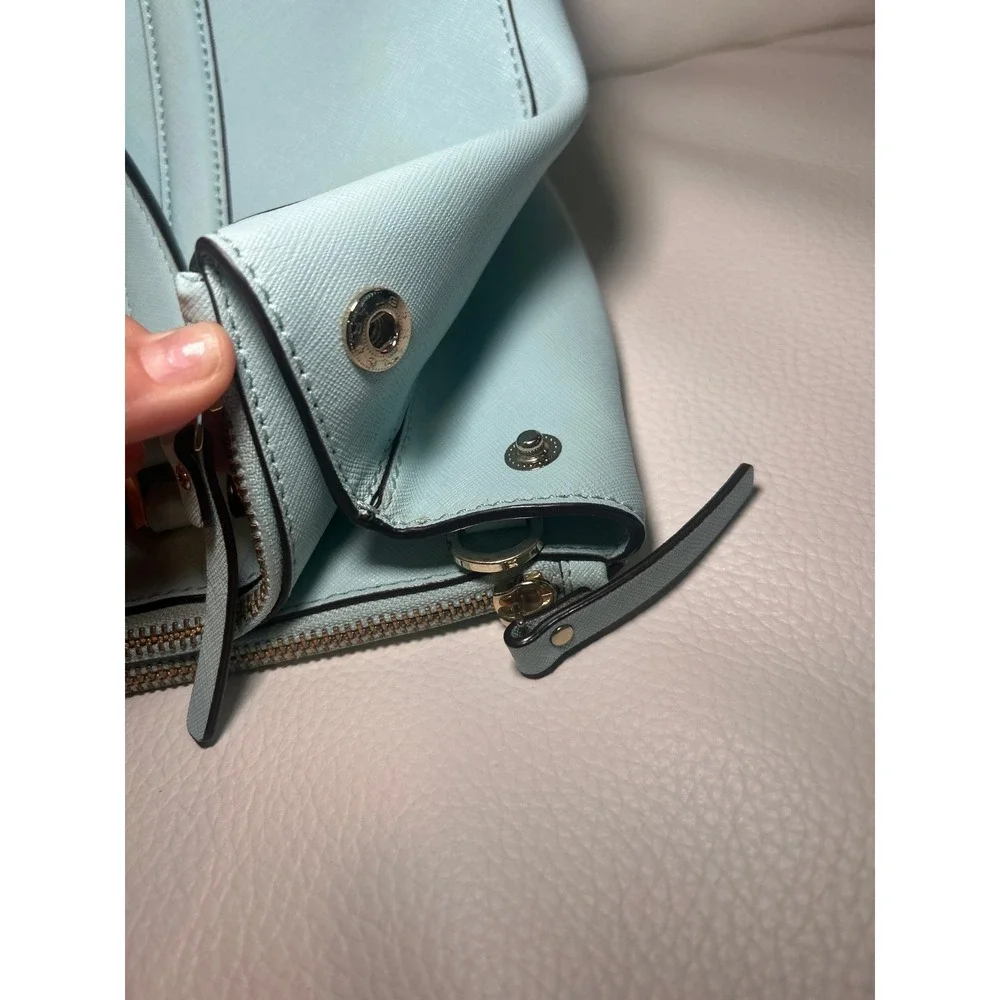 Kate Spade New York Loden Newbury‎ Lane Satchel Hand Bag Light Blue Saffiano